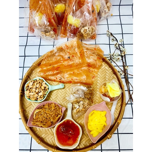 Bánh Tráng Dẻo Tôm Chấm Sốt Bơ Me - Bánh tráng Me Bơ Tây Ninh