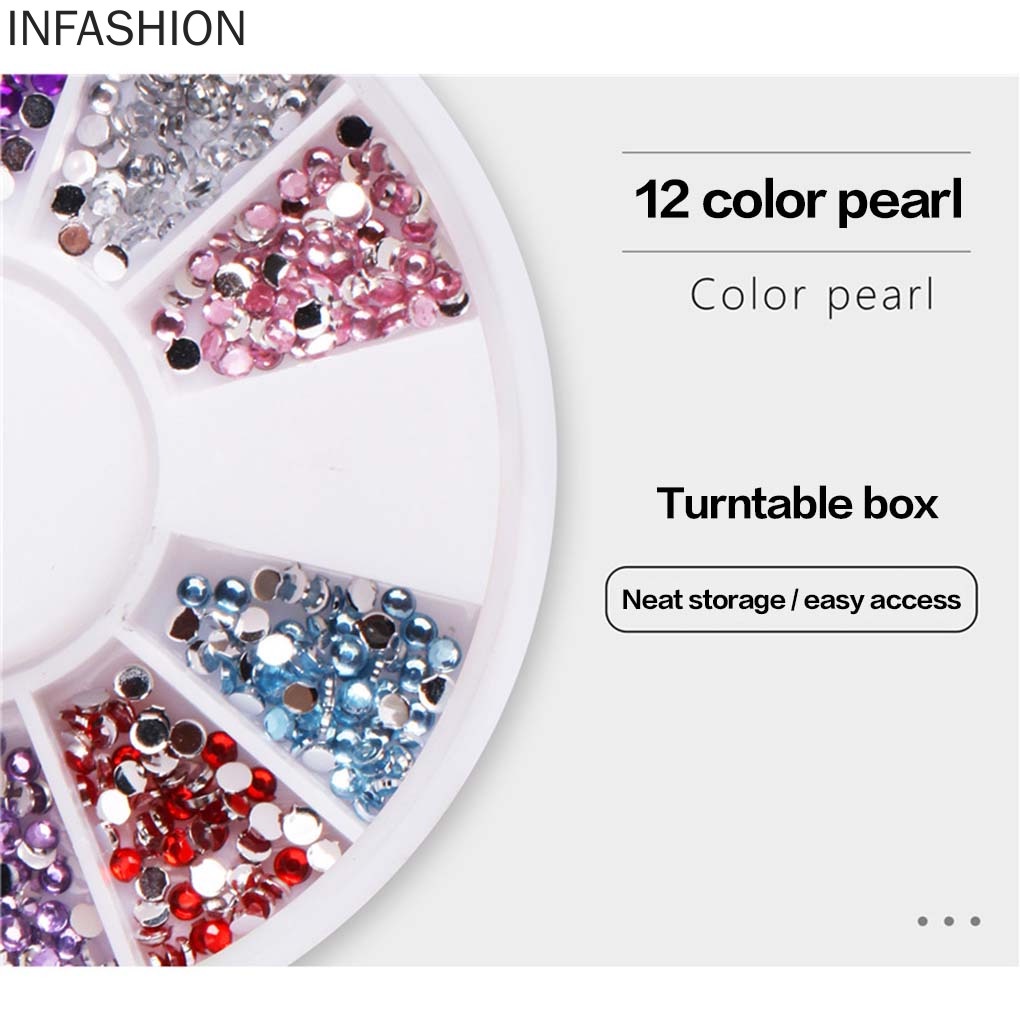 [Hàng mới về] Hộp resin kim cương giả 12 màu trang trí làm đẹp móng tay thủ công