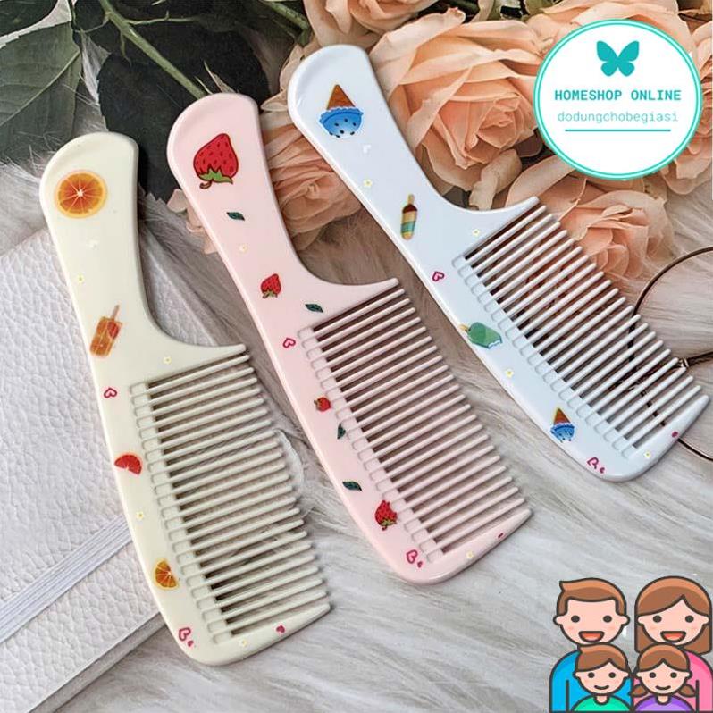 Set 2 lược chải tóc hoạ tiết dễ thương cute nhỏ gọn tiện dụng bỏ túi HSPK00121