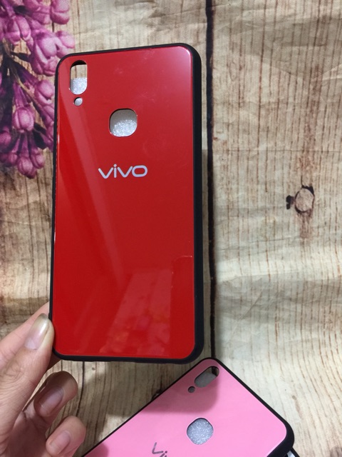 Ốp Vivo V9 viền dẻo đen lưng kính cường lực bóng 4D cực đẹp