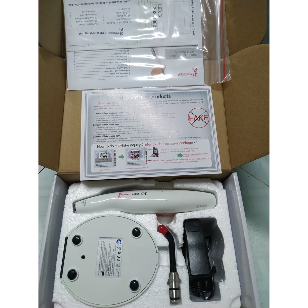 Đèn quang trùng hợp, đèn trám Woodpecker LED.B chính hãng.