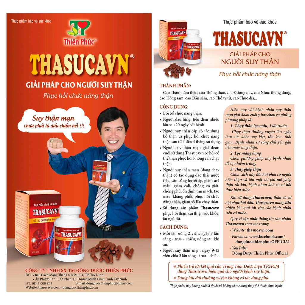 THASUCAVN (Hộp 150 viên) – BỔ THẬN VÀ PHỤC HỒI CHỨC NĂNG THẬN - Sản Phẩm Của Công Ty TNHH SX TM Đông Dược Thiên Phúc | BigBuy360 - bigbuy360.vn