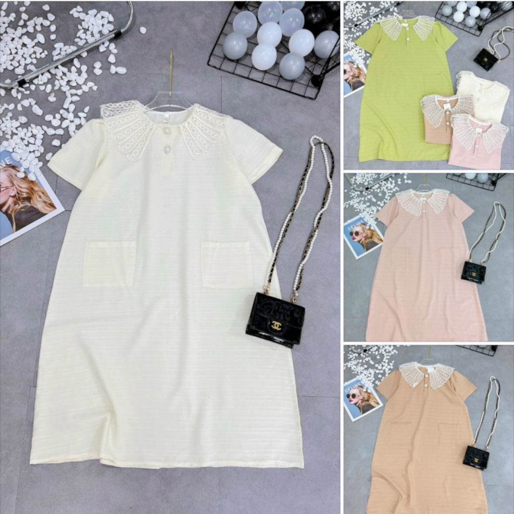 Đầm Bầu Váy Bầu Mùa Hè Cổ Sen Thời Trang Công Sở Xinh Xắn Lịch Sự M578 Mom and Baby