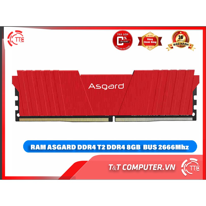 RAM máy tính DDR4 16GB 8GB Bus 2666 có tản Asgard T2 BẢO HÀNH CHÍNH HÃNG 3 NĂM | WebRaoVat - webraovat.net.vn