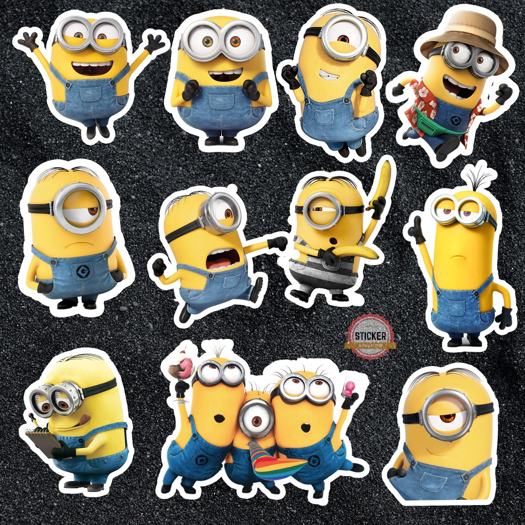 Sticker Minions cute hình dán chống nước dán mũ bảo hiểm, laptop, điện thoại, đàn guitar, vali, xe máy, ván trượt