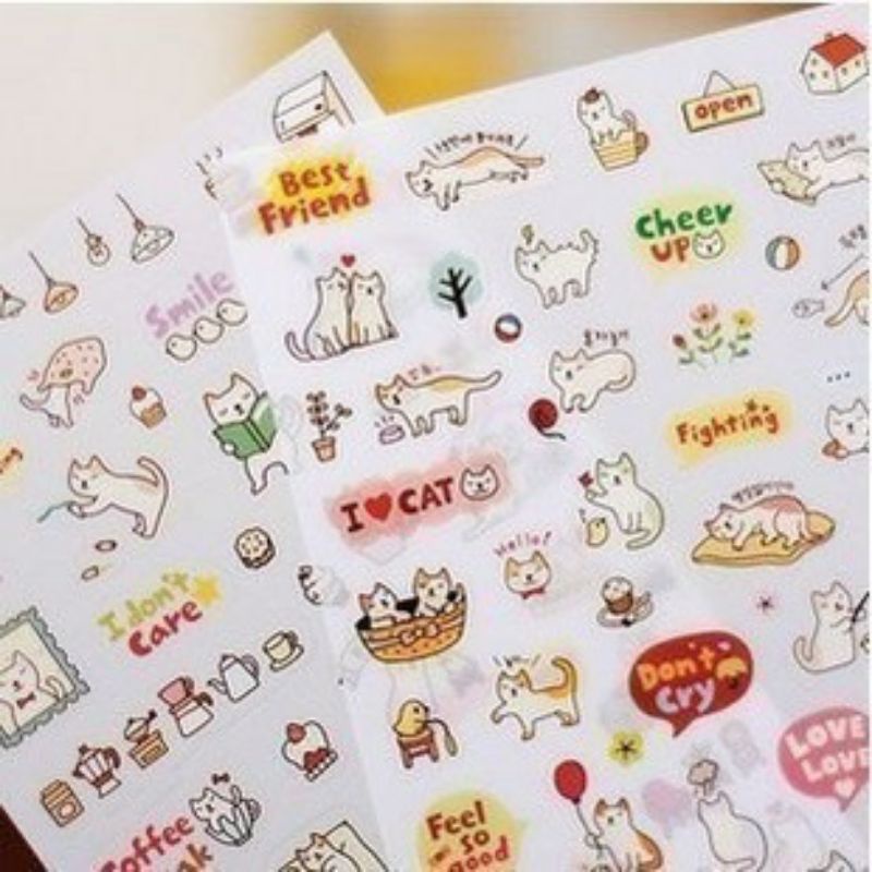 SET 6 TẤM STICKER TRANG TRÍ SỔ,DECOR BÀN HỌC SIÊU XINH |CHEESE CUTE