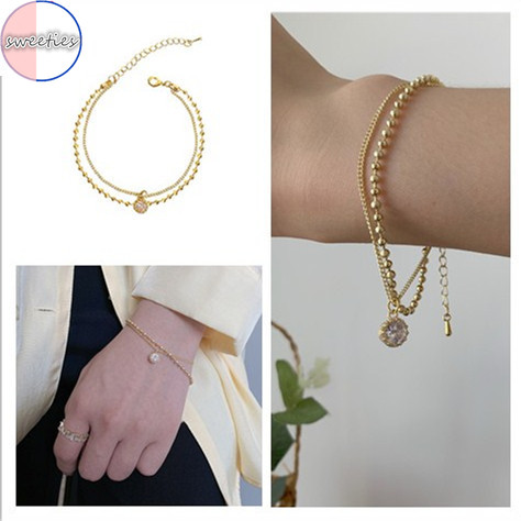 Vòng đeo tay hợp kim đính đá phong cách Hàn Quốc thời trang cho nữ