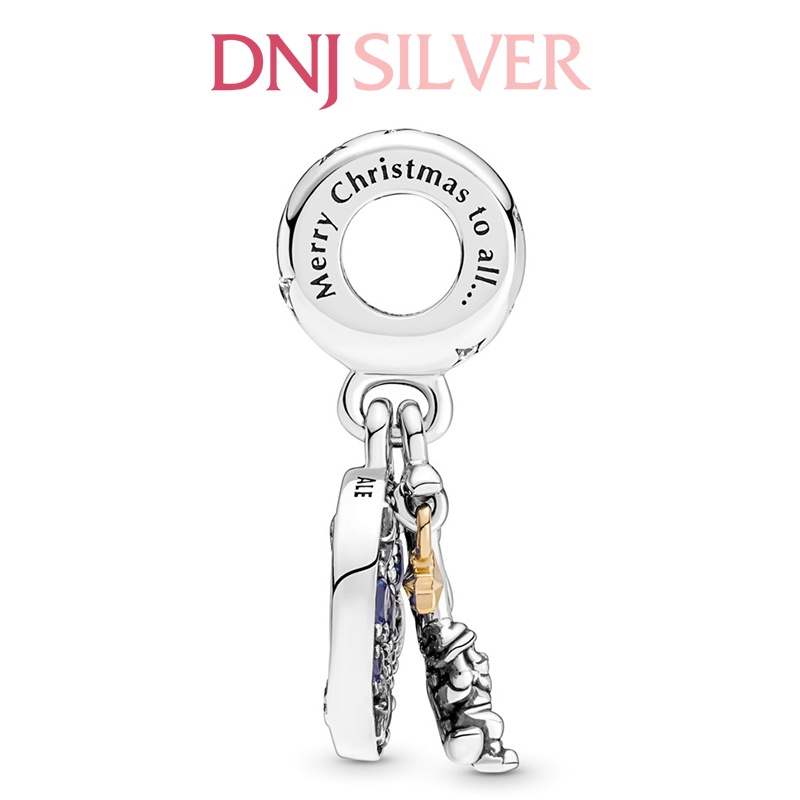 [Hàng cao cấp] Charm bạc 925 cao cấp, hàng chuẩn bạc - Charm Santa Claus On The Moon Double thích hợp để mix vòng tay