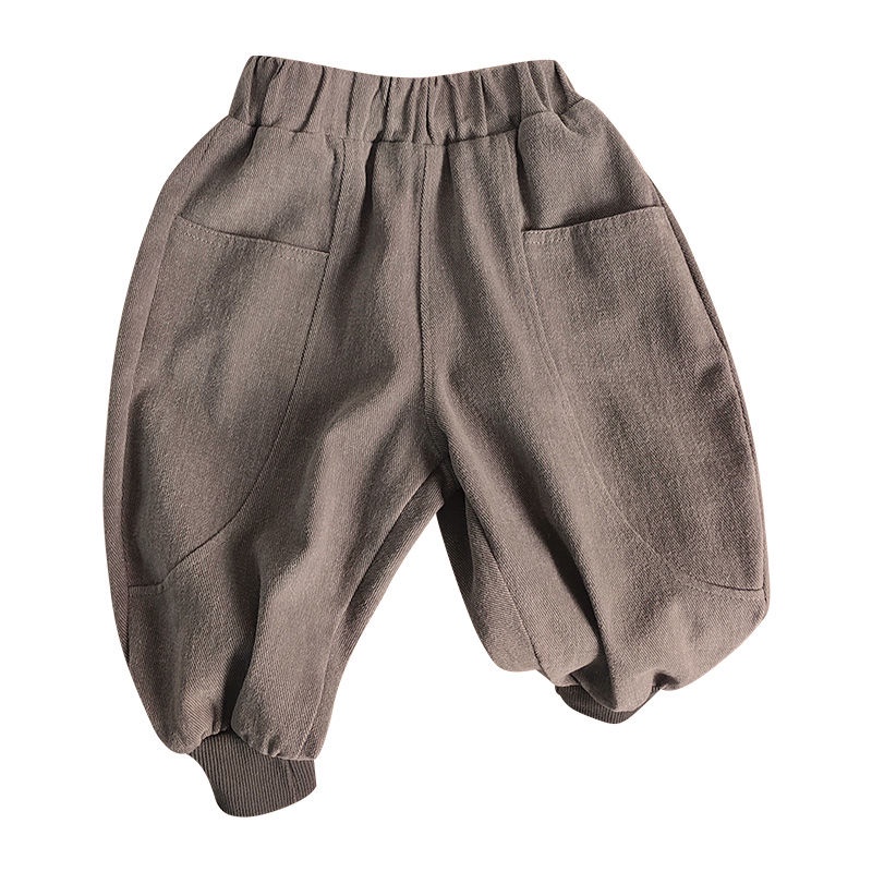 Quần Harem Cotton Có Túi Lớn Phong Cách Retro Cho Trẻ Em