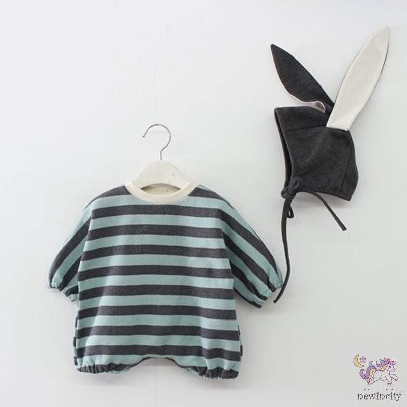 Set Áo Liền Quần &amp; Nón Tai Thỏ Đáng Yêu Dành Cho Bé