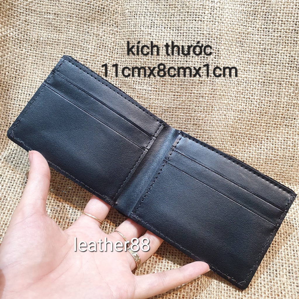 Ví mini nam da bò Nappa cao cấp nhỏ gọn , bóp ngang nhỏ da thật 100%