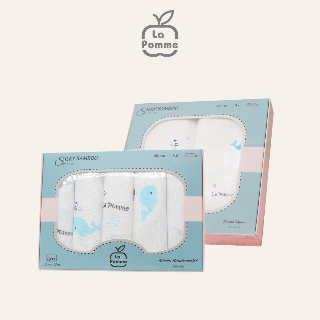 Combo 2 set khăn sợi tre lụa La Pomme