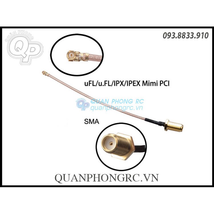 Dây chuyển UFL/IPEX To SMA RF Connector Pigtail Cable (có Kim)