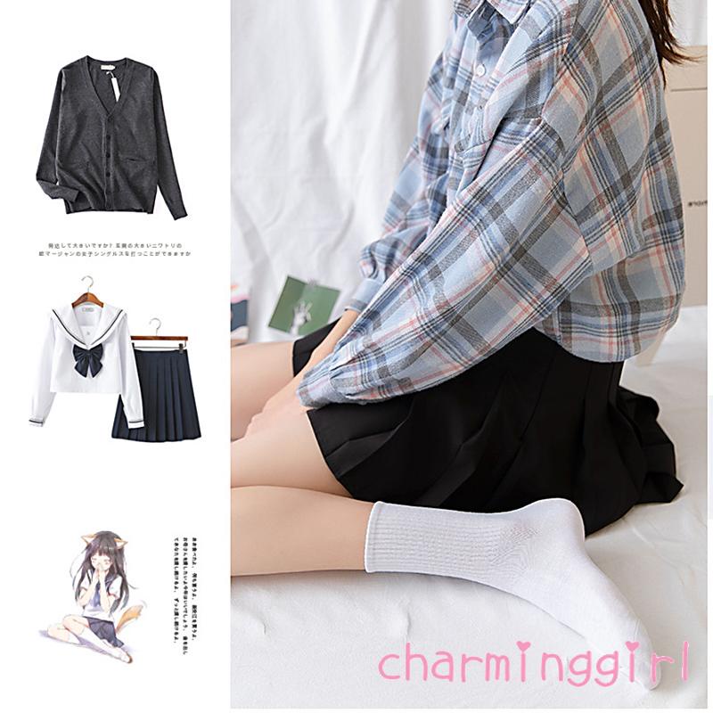 Tất cotton màu sắc đơn giản thời trang cho nữ