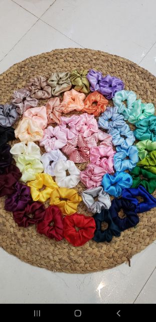 Bán mảnh vải phi bóng may scrunchies