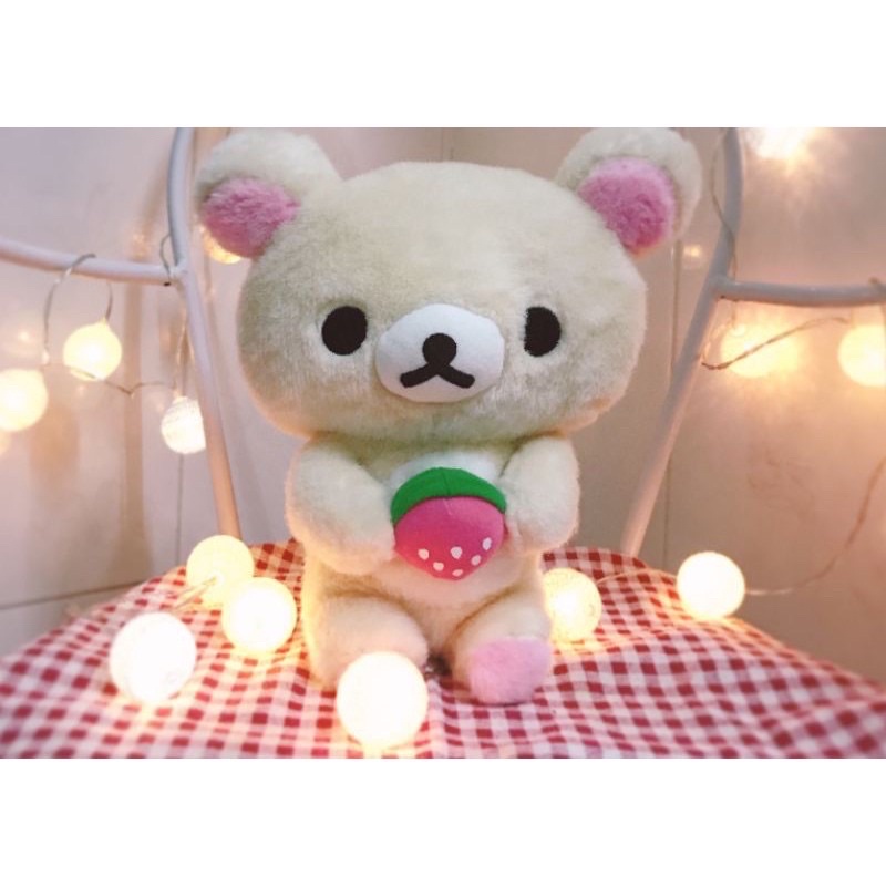 Gấu Bông Rilakkuma Dâu Nhật Lông Xù Mịn