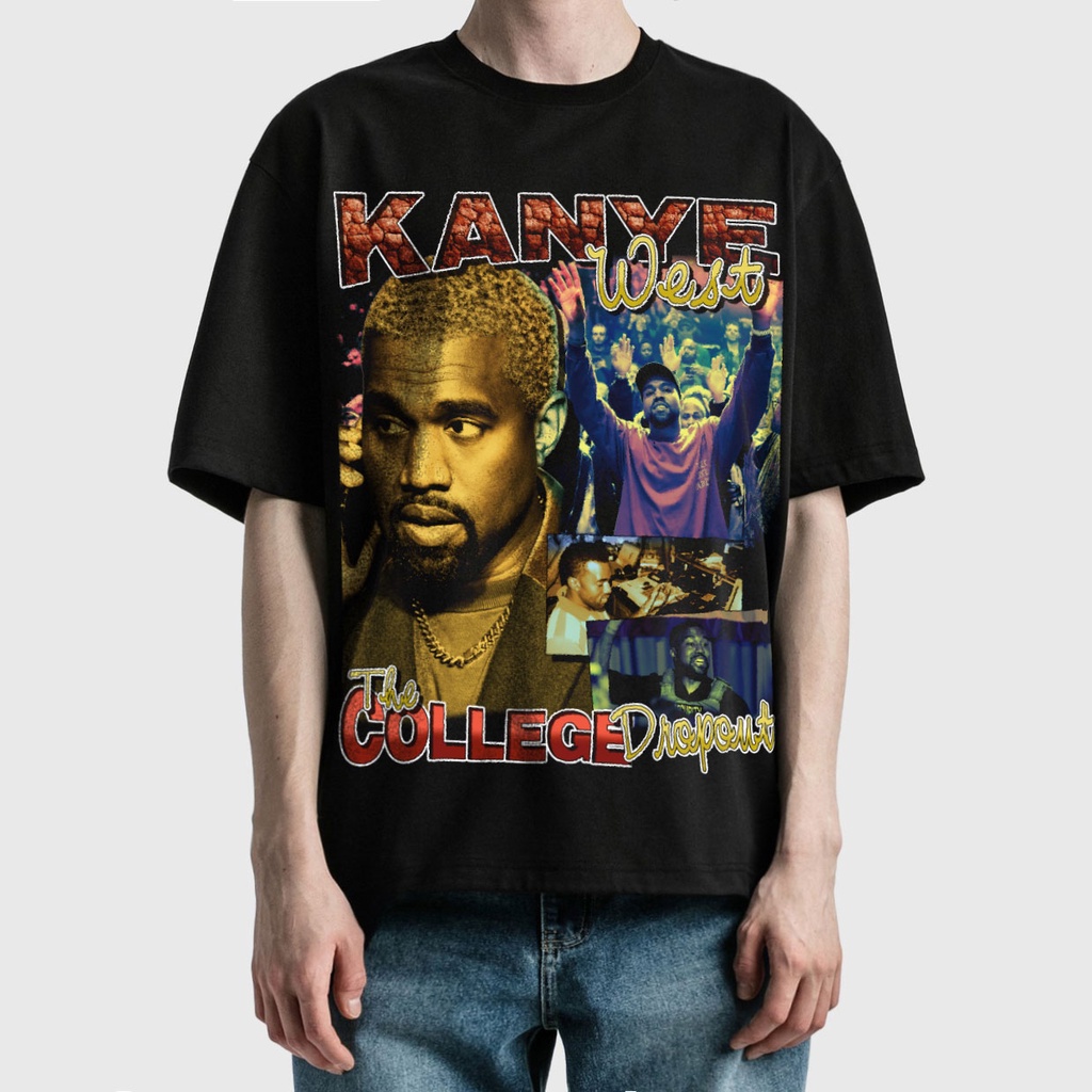 BLANK | Áo Thun KANYE WEST Tay Lỡ Unisex - Đen/Trắng Cổ Tròn