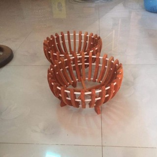 Chậu trồng lan bằng gỗ size 30cm mẫu bí và sen