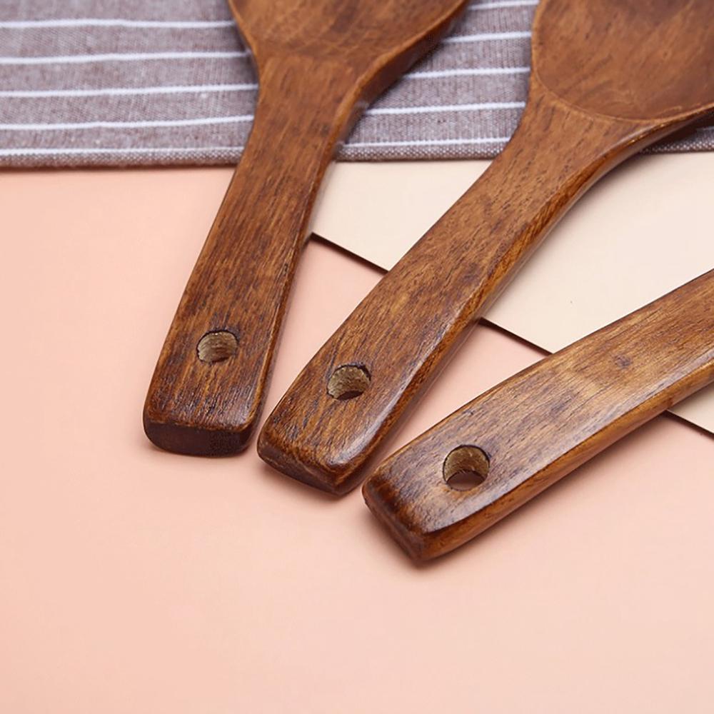 YIYU Muỗng Gỗ Dùng Ăn Cơm Tiện Dụng