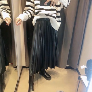 CHÂN VÁY MIDI ZARA DẬP LY CÓ BELT