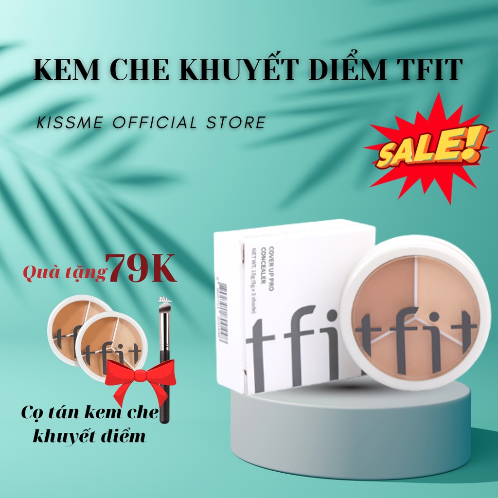 Tfit kem che khuyết điểm 3 khoang màu che phủ mụn, quầng thâm mắt