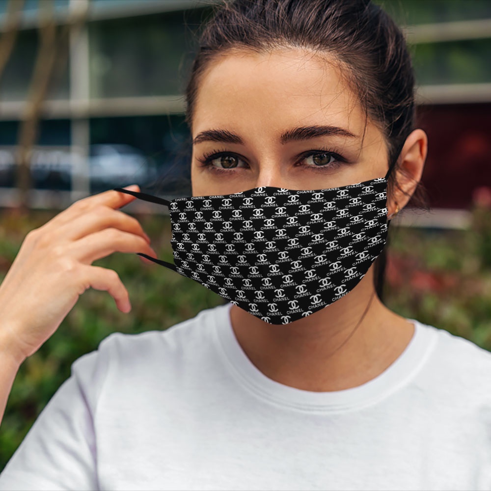 Khẩu trang in 3d C.h.a.n.e.l_586 CARTWELL vải cotton 100% kháng khuẩn có thể giặt và tái sử dụng dành cho nam nữ