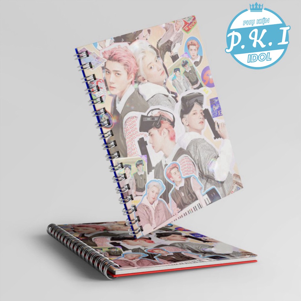 Sổ Còng NOTEBOOK IN HÌNH THÀNH VIÊN NHÓM NHẠC EXO SIÊU CHẤT - QUÀ TẶNG K-POP