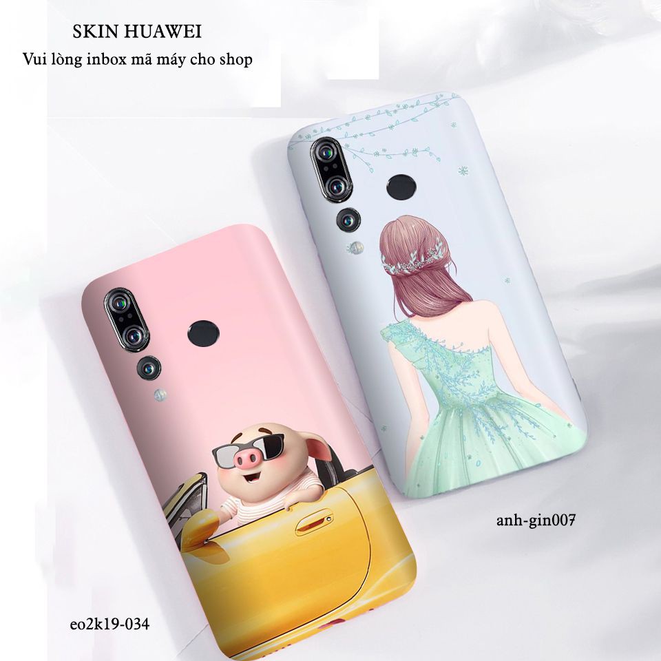 Skin dán cho các dòng điện thoại Huawei Nova 2i - Nova3e - Nova 3i in hình heo con đáng yêu