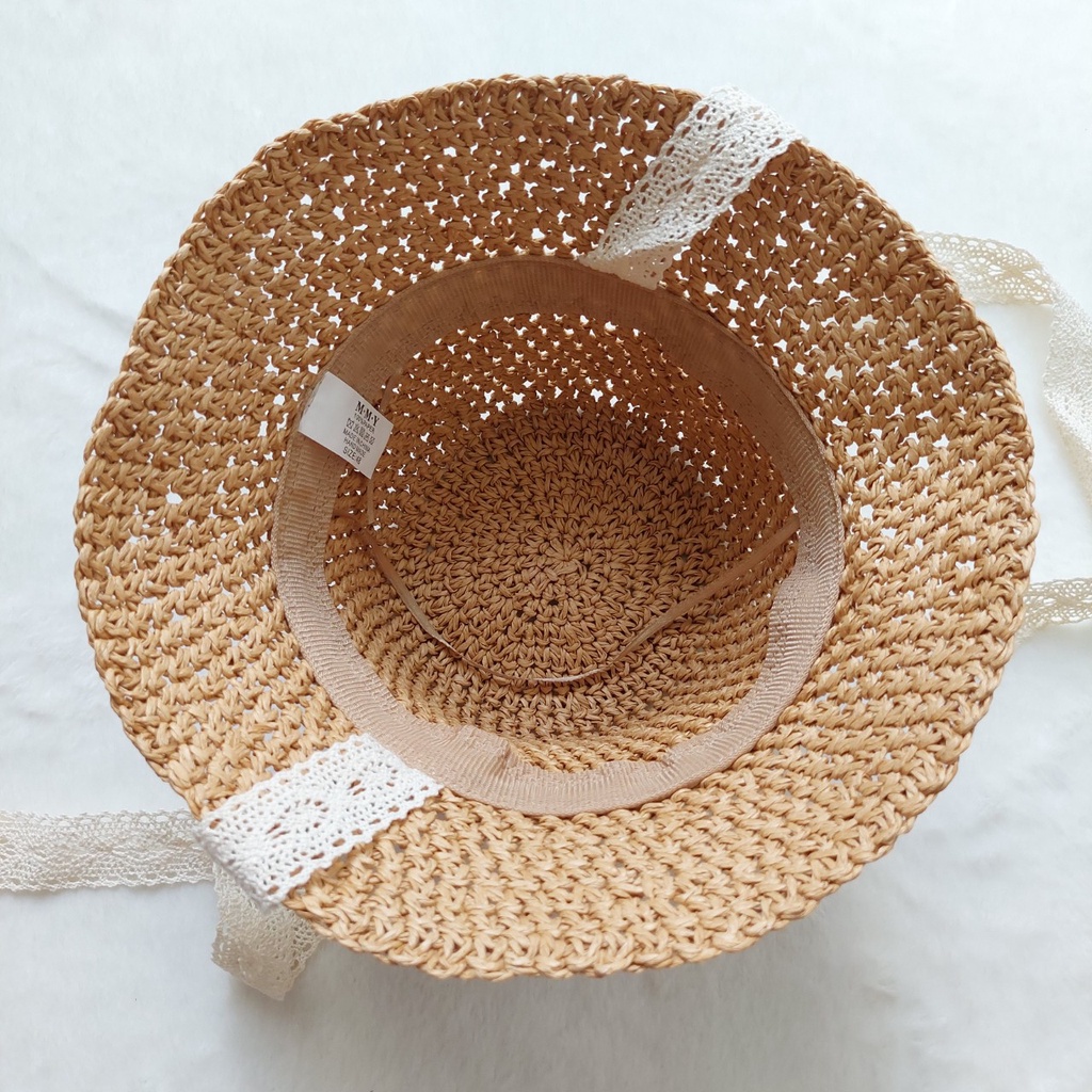 Mũ cói Ajuma - Nón cói cho bé từ 0-3 tuổi hàng loại 1
