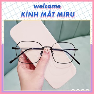 Gọng kính cận nam nữ MIRU đa giác kim loại thanh mảnh - 2808