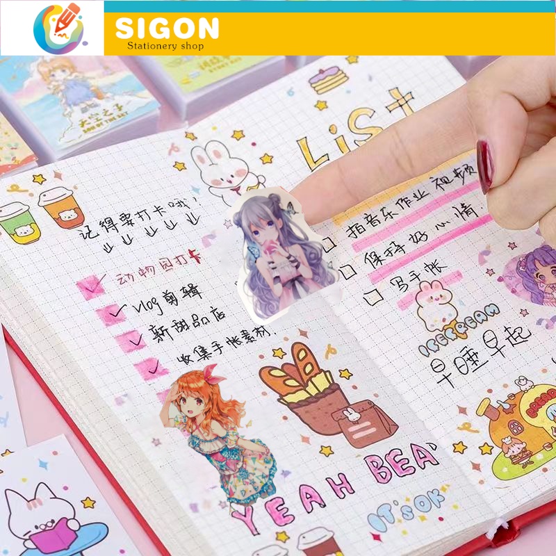 Set 24 Sticker Dán Trang Trí Album Ảnh DIY Sáng Tạo
