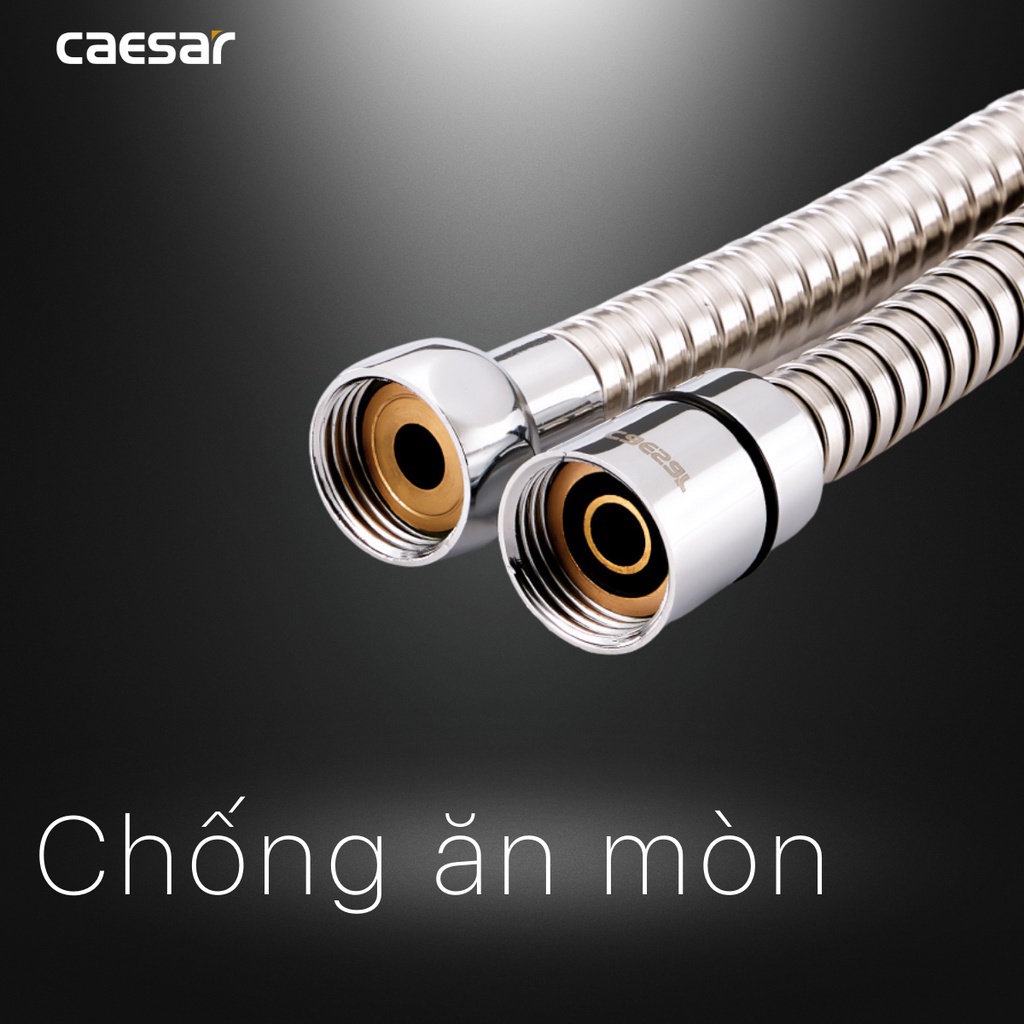 Dây sen tắm chống xoắn Caesar chính hãng dài 1,5m, inox 304, thích hợp cho các loại tay sen tắm