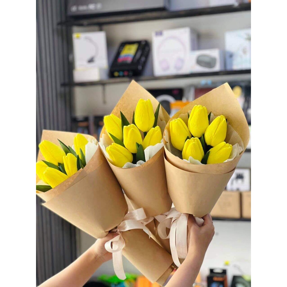 Bó hoa tulip giả quà tặng cực xinh