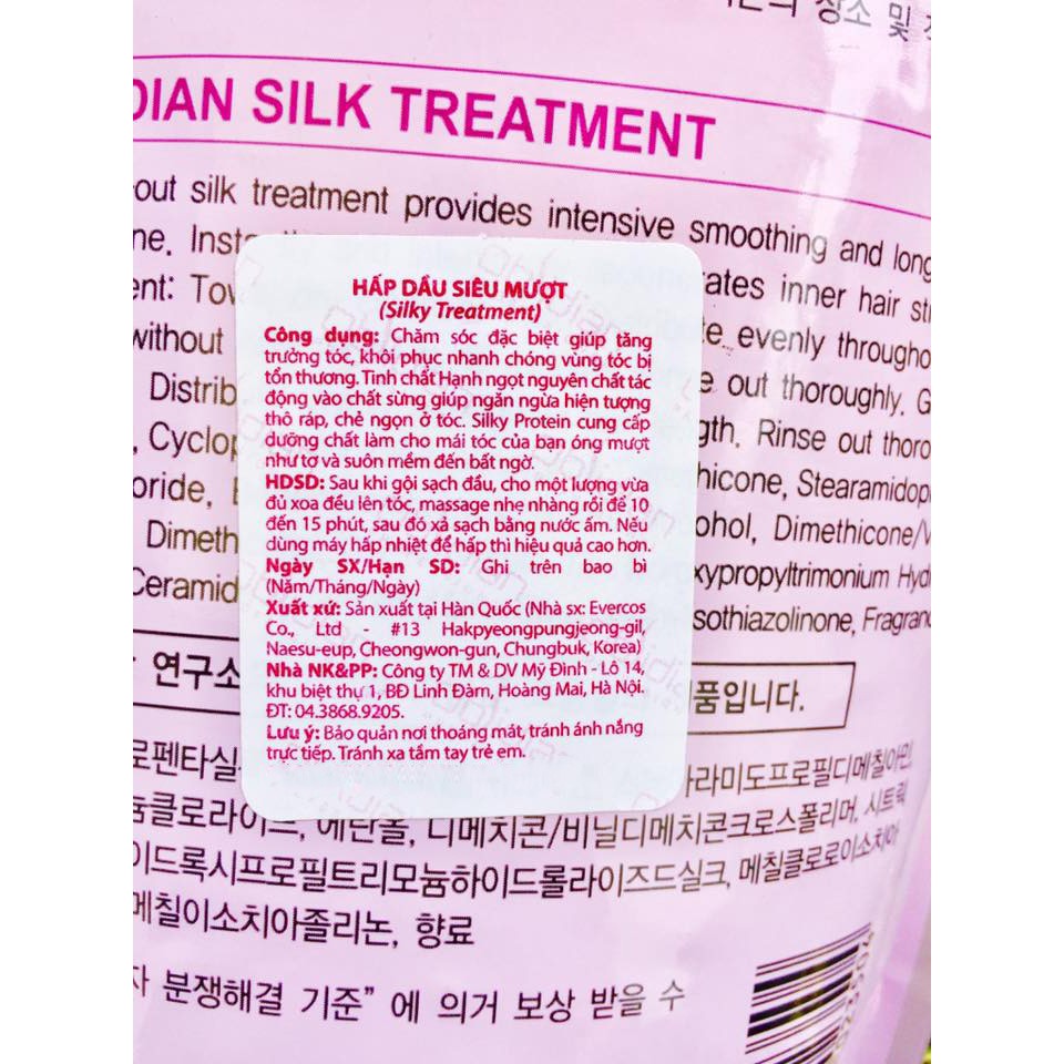 Túi Dầu hấp Ủ tóc Obsidian Silk Treatment siêu mượt Hàn Quốc chính hãng 1500ml