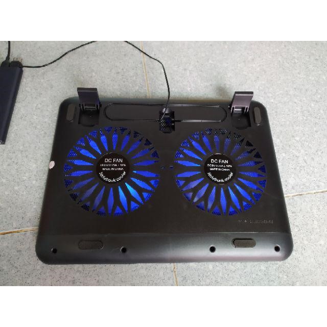 Đế tản nhiệt cho Laptop 2 Fan N66, có thể chỉnh nghiên có đèn led sử dụng nguồn USB tiện lợi