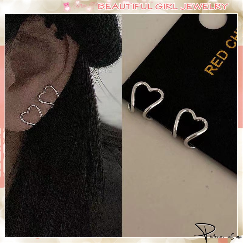 1 Đôi Khuyên Tai Đồng Hình Trái Tim Thời Trang Cho Nữ
