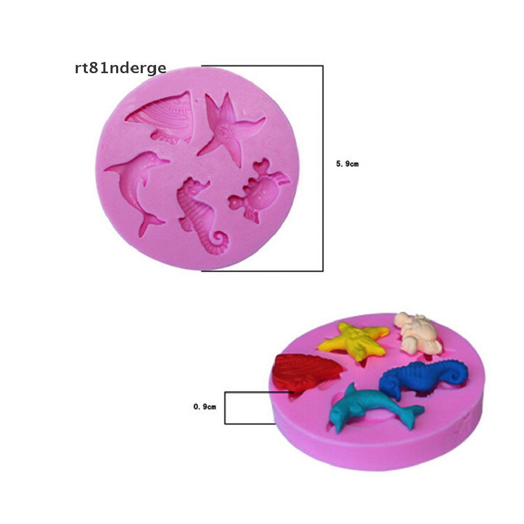 【ge】 New Sea Beach Silicone Cake Sugarcraft Mold Fondant Soap Chocolate Moulds 1PC .