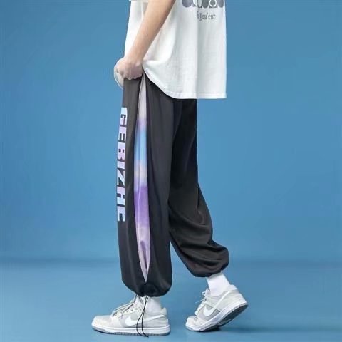 Quần Nam- Quần thun đen M-3XL ống rộng ống suông baggy nam nữ PHong cách unisex