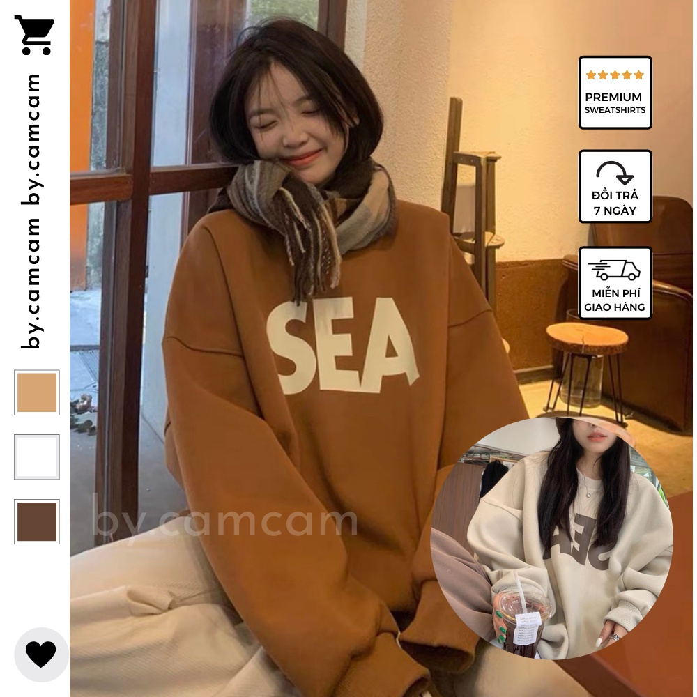 Áo Nỉ SEA, Áo Sweater Cổ Tròn 3 Màu Mặc Đôi Cực Cool 𝘽𝙮.𝙘𝙖𝙢𝙘𝙖𝙢 | BigBuy360 - bigbuy360.vn