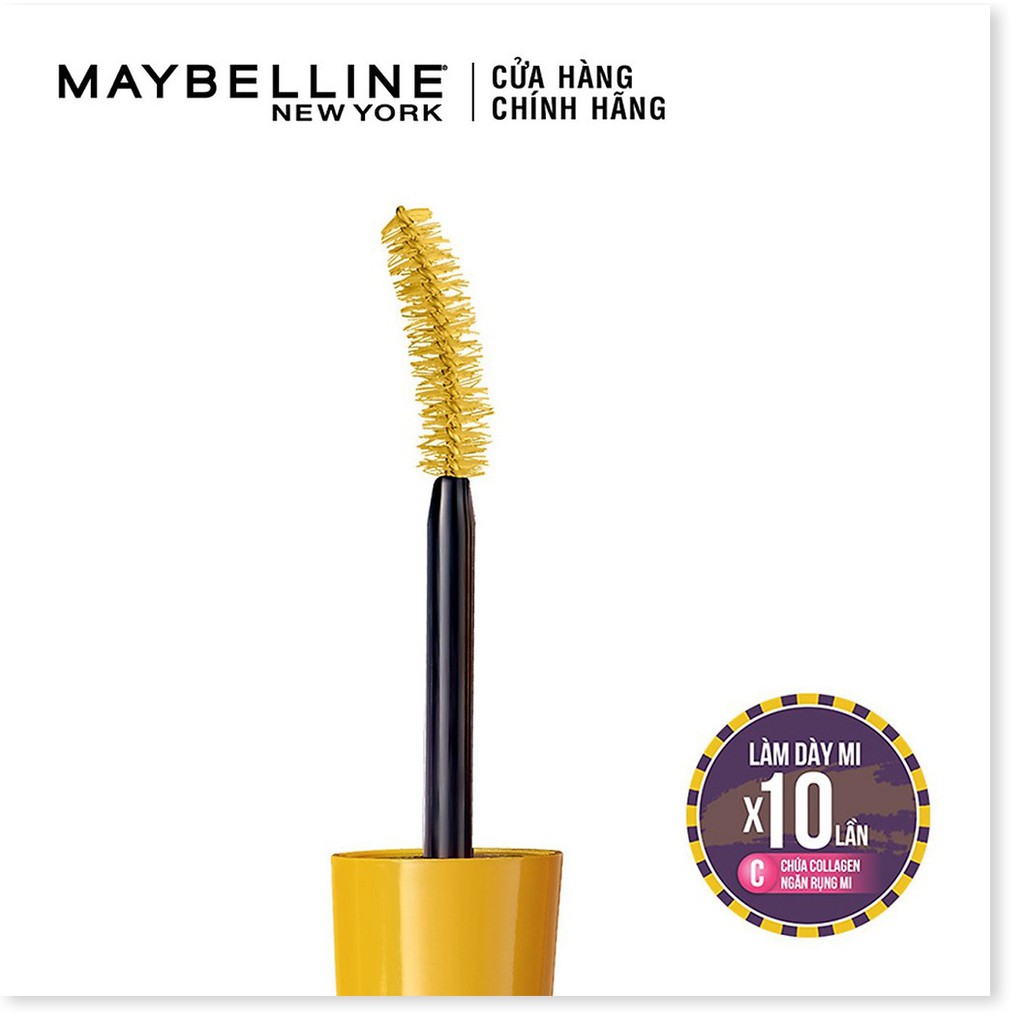 [Mã giảm giá sỉ mỹ phẩm chính hãng] Mascara Maybelline Làm Dày Mi Gấp 10 Lần & Ngăn Rụng Mi Màu Đen Mascara Colossal Wat