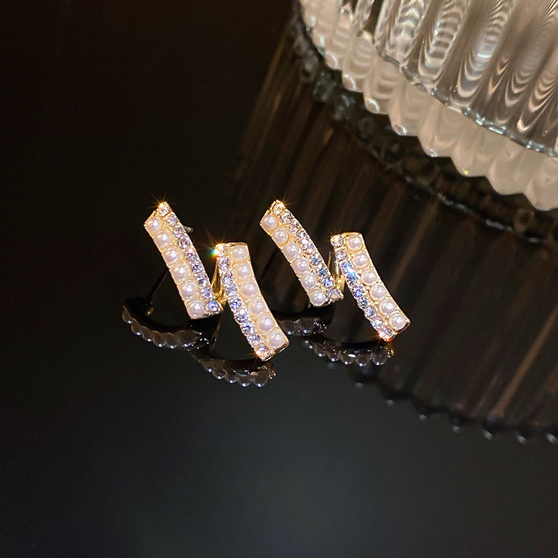 Khuyên tai bạc 925 đính ngọc trai nhân tạo phong cách Hàn Quốc 2021 cho nữ