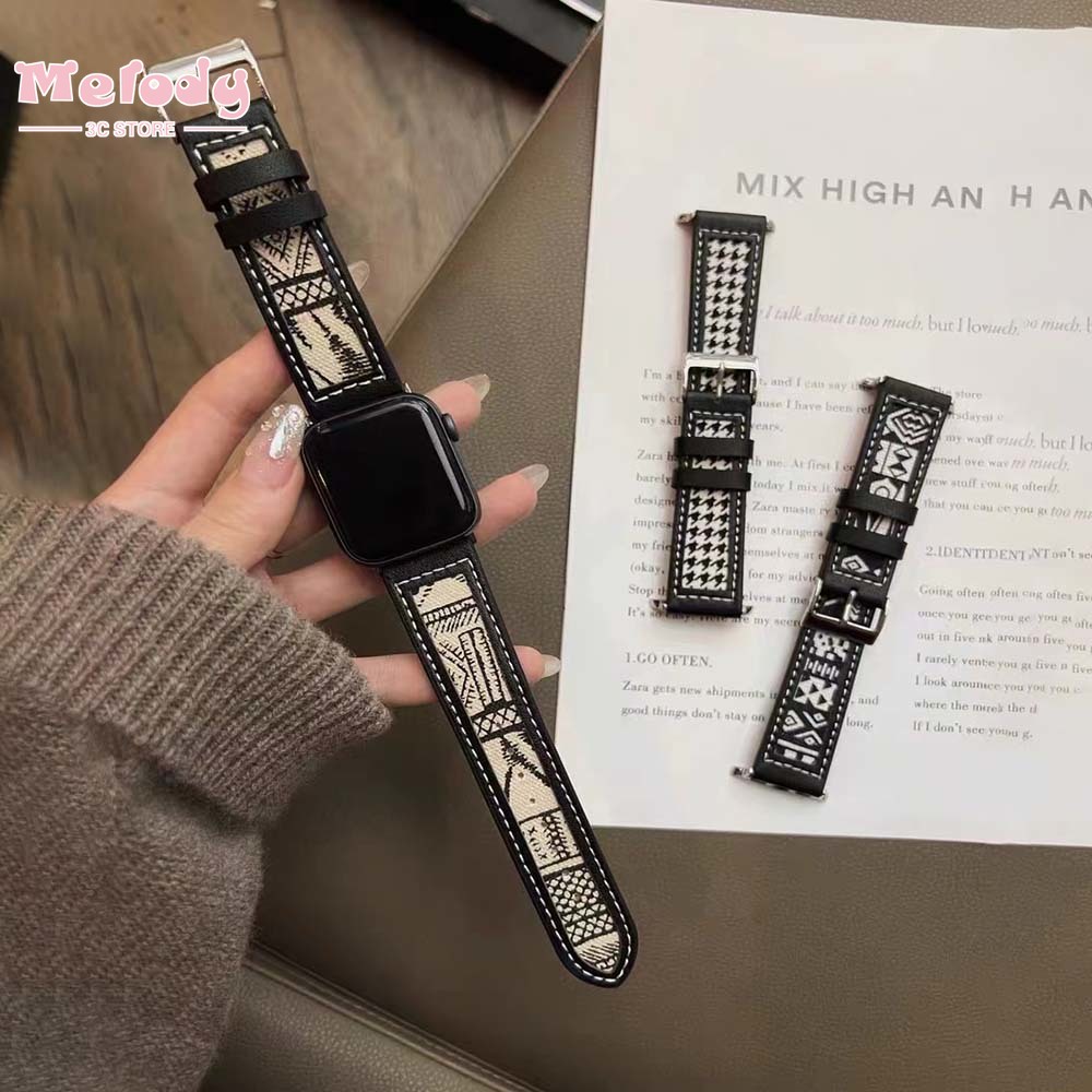 Dây Đeo Dệt Kim Vintage Cho Đồng Hồ Thông Minh Apple Watch Series 7/6/SE/5/4 iwatch 45/44/42/41/40/38mm