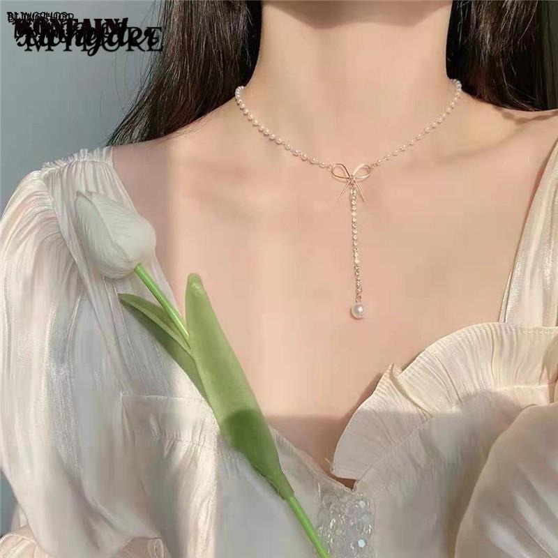 Temperament pearl necklace female/gentle fairy small niche design exquisite collarbone chain all-match fashion accessories
