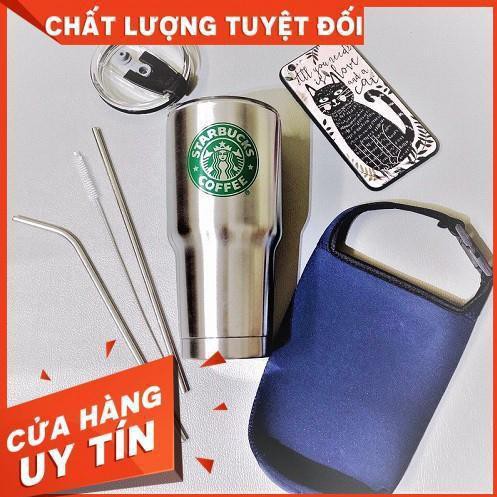 BÌNH GIỮ NHIỆT - LY GIỮ NHIỆT INOX THÁI LAN STARBUCK + 2 ỐNG HUT + TÚI CHỐNG SỐC [GIÁ SỈ BÁN RẺ]