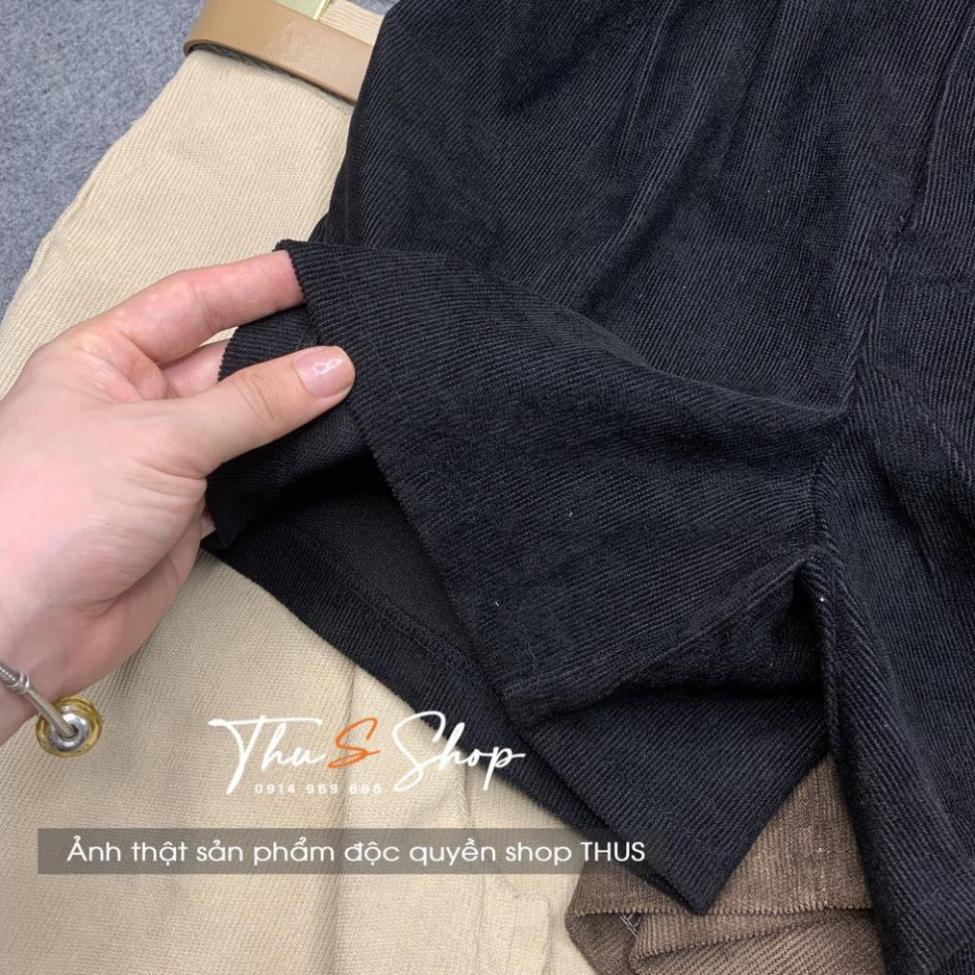Quần Short đùi THUS chất nhung tăm mịn thời trang tặng kèm thắt lưng