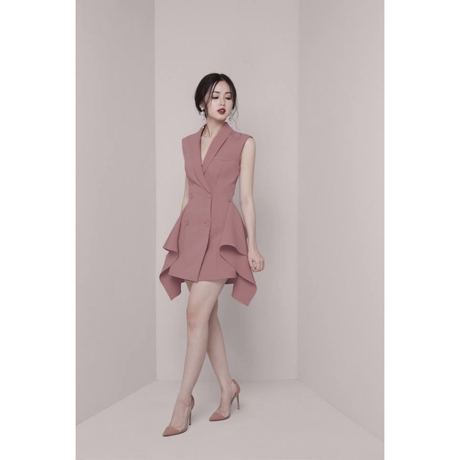 JADE'S DRESS BY CHAMS - Đầm Xòe Kiểu Vest Sát Nách Đuôi Cá Hai Bên