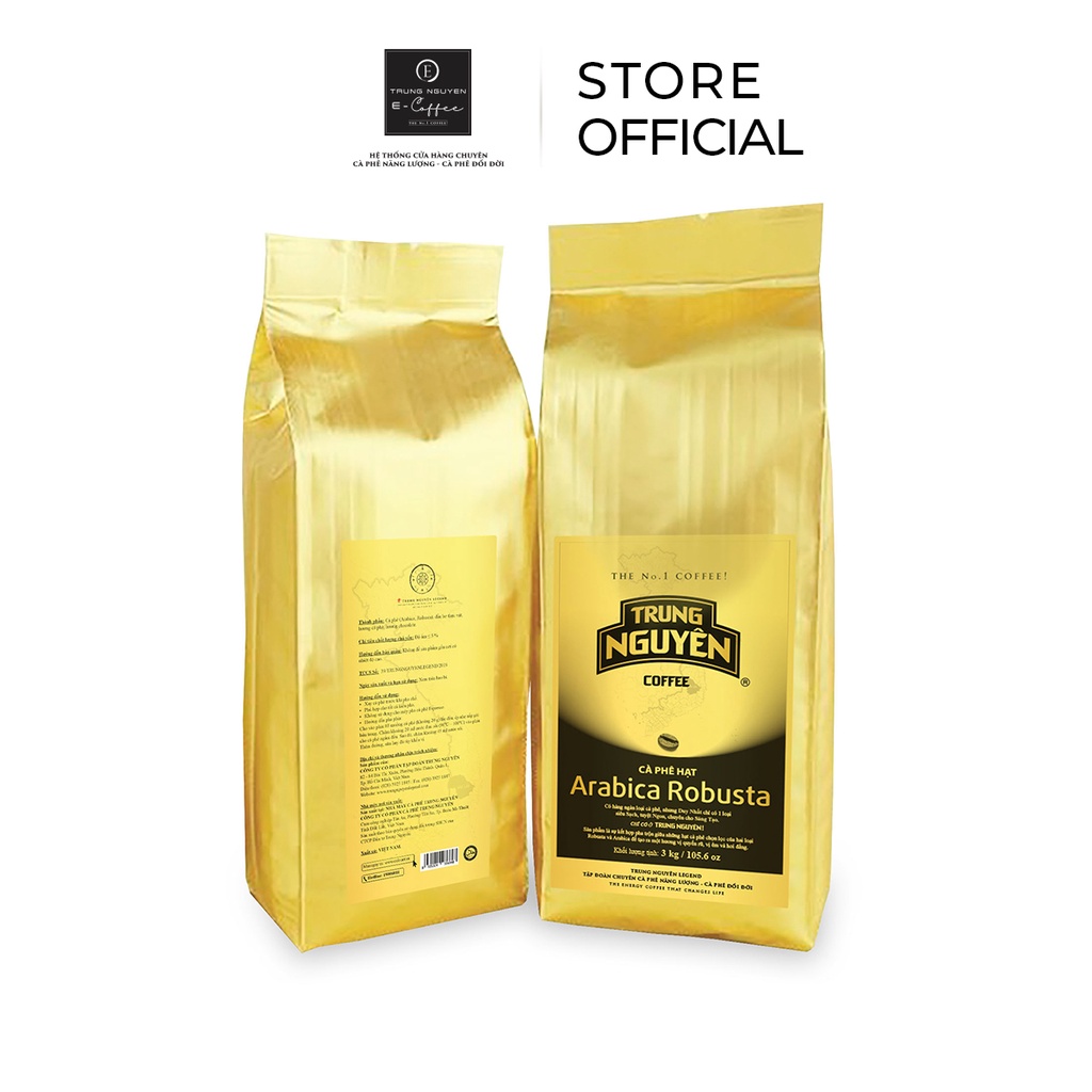 Cà phê Drip - Arabica Robusta hạt số 2 - Túi 3kg - Trung Nguyên Legend (Có Hỗ Trợ Xay)