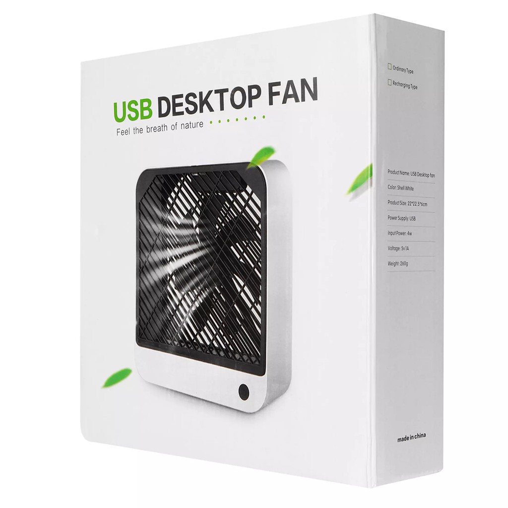 Quạt Để Bàn Mini 2 Chế Độ Sạc Usb - Công Suất 4W - Động Cơ Không Chổi Than
