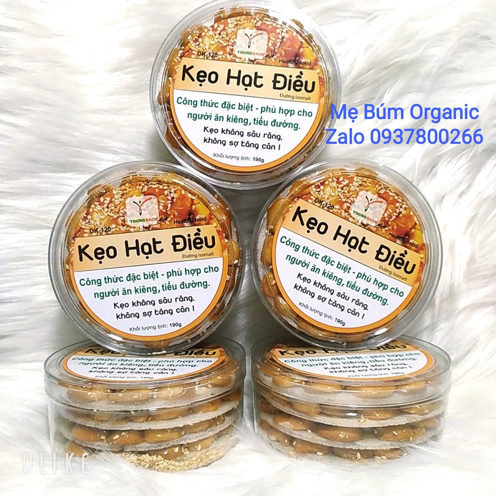 [ HCM Giao Hỏa Tốc] KẸO HẠT ĐIỀU - Dành người bệnh tiểu đường và ăn kiêng / 190g/hộp