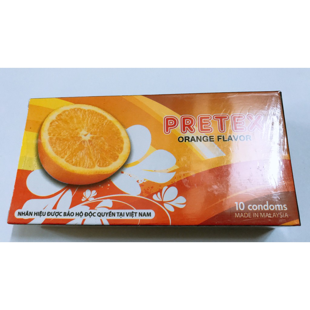 ComBo 3 Hộp Bao cao su PRETEX ORANGE FLAVOR - 1 Hộp 10 cái